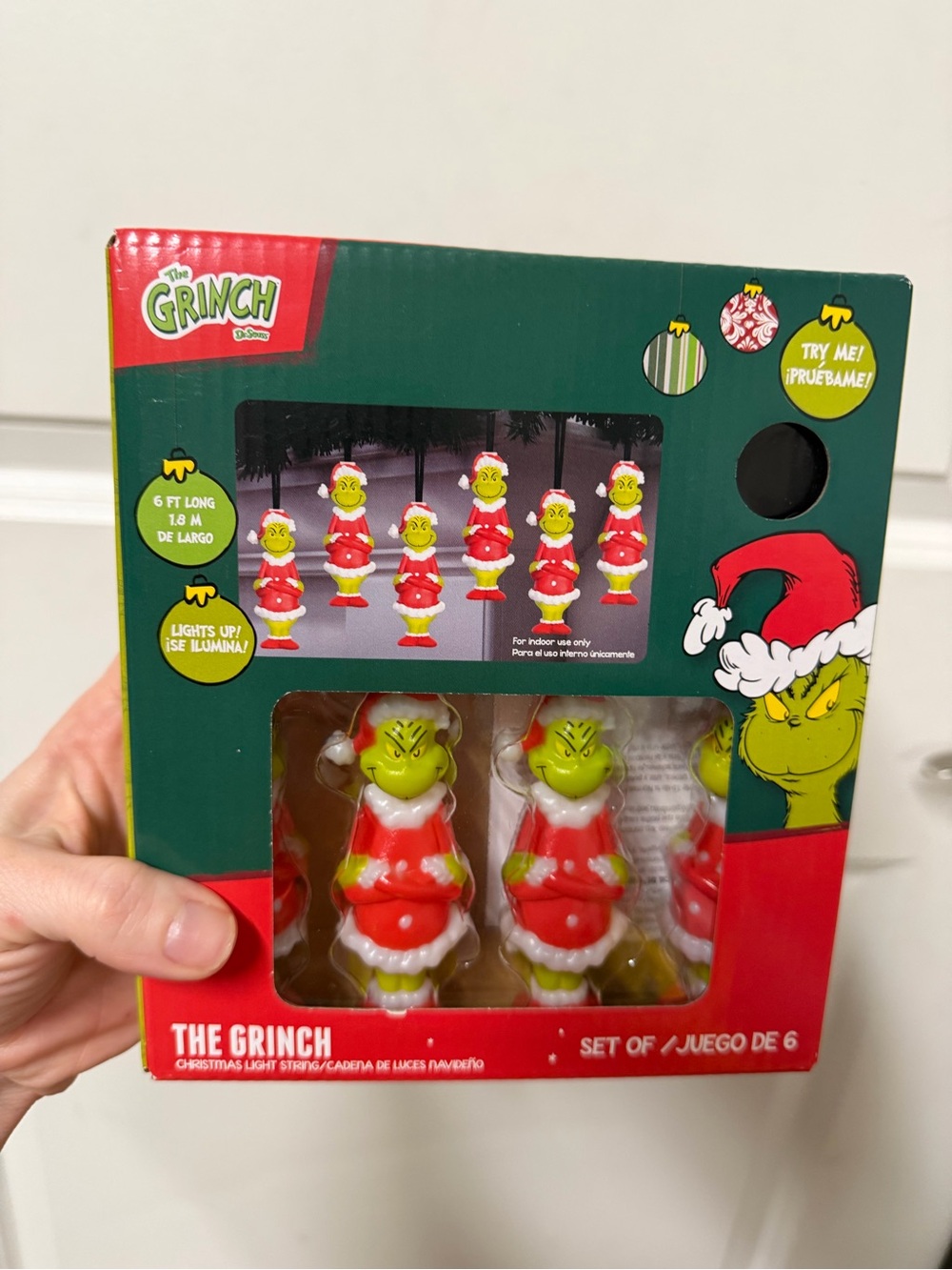 Grinch Holiday Light Set - Green and Red - Set of 6